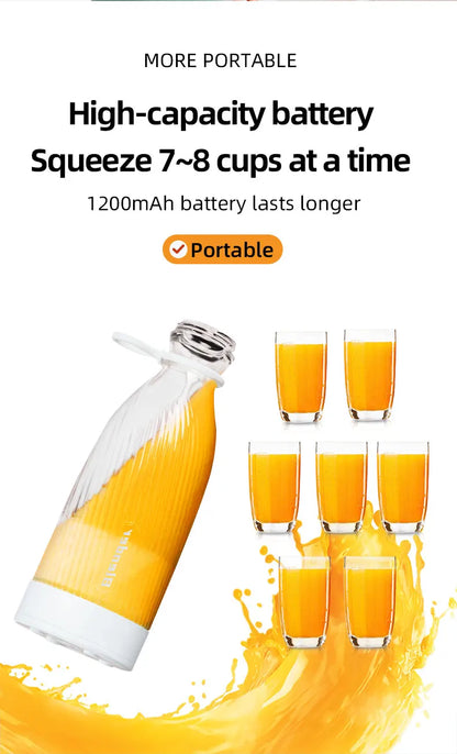 Portable Electric Juicer Cup 6 Blades Blender Milkshake Machine USB Fruit Milk Mixing Tool Mini Fresh Juice Blender Sport Bottle