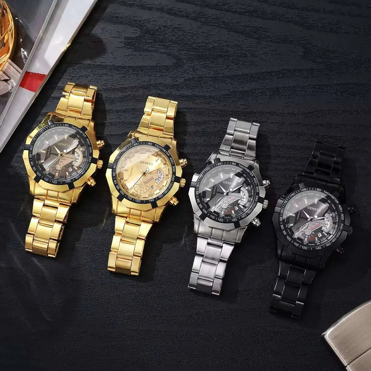 Stunnig Men Watches Fashion Large Dial Calendar Quartz Watch