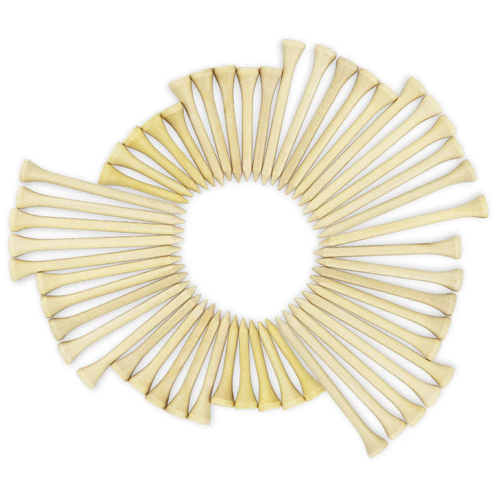 100 Count Wood Golf Tees Wooden Tee Golf Ball Holders Length 42mm 54mm 70mm 83mm Evironment-friendly Tee Micro Head Golf Tee