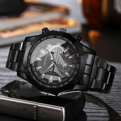 Stunnig Men Watches Fashion Large Dial Calendar Quartz Watch