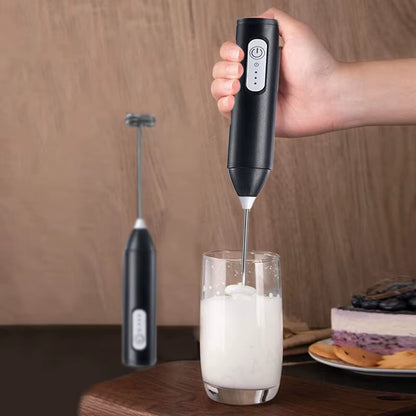 Wireless Milk Frother Electric Type-C Handheld Blender Stainless Steel Mini Coffee Maker Whisk Mixer for Coffee Cappuccino Cream
