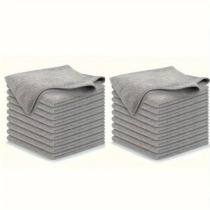 5/10/20Pcs Kitchen Towel, Ultra-Fine Fiber Light Gray Cleaning Cloth Set, Absorbent, Soft and Stain-Removing Cloth