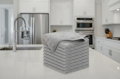 5/10/20Pcs Kitchen Towel, Ultra-Fine Fiber Light Gray Cleaning Cloth Set, Absorbent, Soft and Stain-Removing Cloth