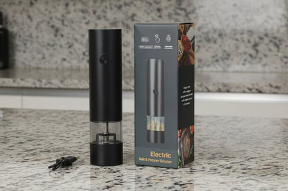 USB Rechargeable Electric Salt and Pepper Grinder Adjustable Coarseness Large Capacity Auto Spices Grinders Kitchen Cooking Tool