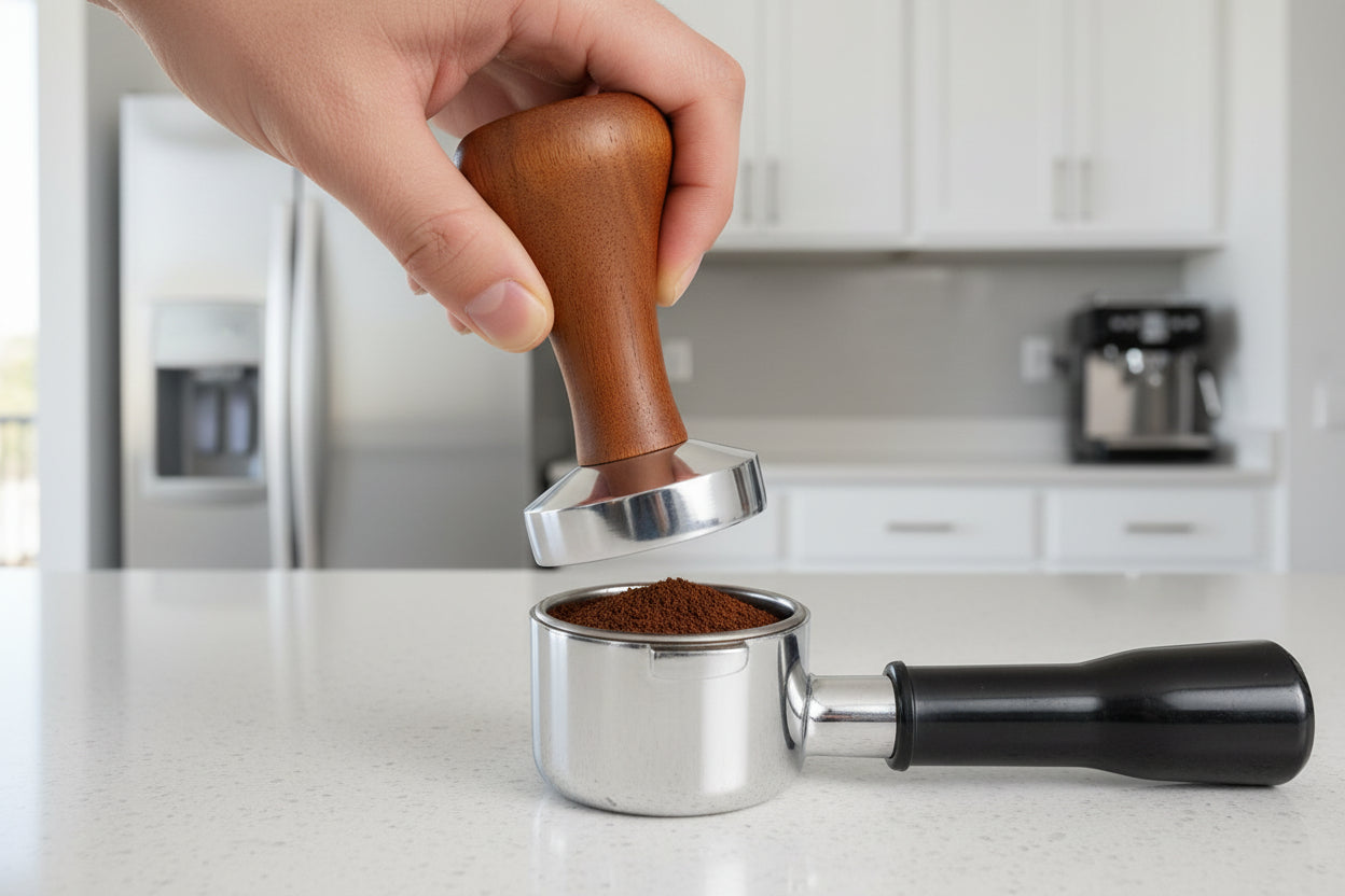 51Mm 53Mm 58Mm Espresso Tamper Coffee Barista Flat Base Coffee Tampers with Wood Handle