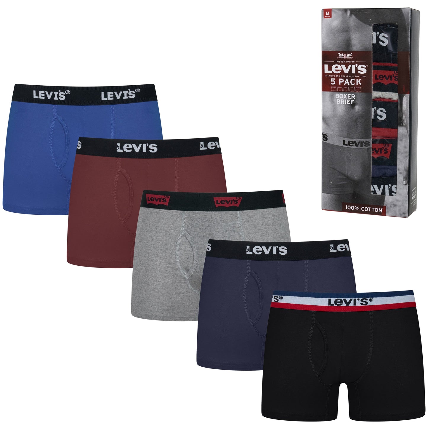 Levi's 5 Pack Boxer Briefs