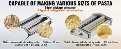 Electric Fresh Pasta Maker Machine Stainless Steel Noodle Rollers Cutter Slicer for Cutting Home Appliance