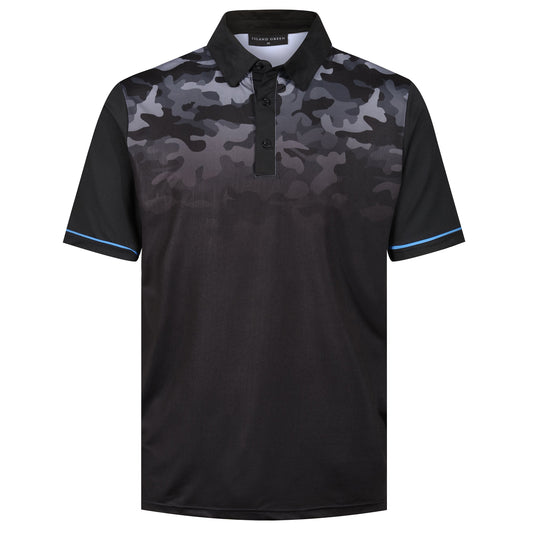 Island Green Camo Print Golf Sport Polo Shirt