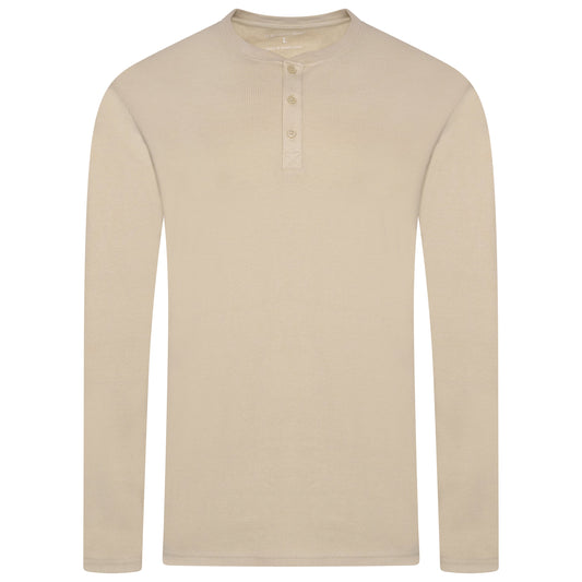 Henley Waffle Knit Long Sleeve Top