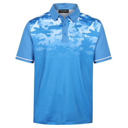 Island Green Camo Print Golf Sport Polo Shirt