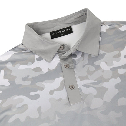 Island Green Camo Print Golf Sport Polo Shirt